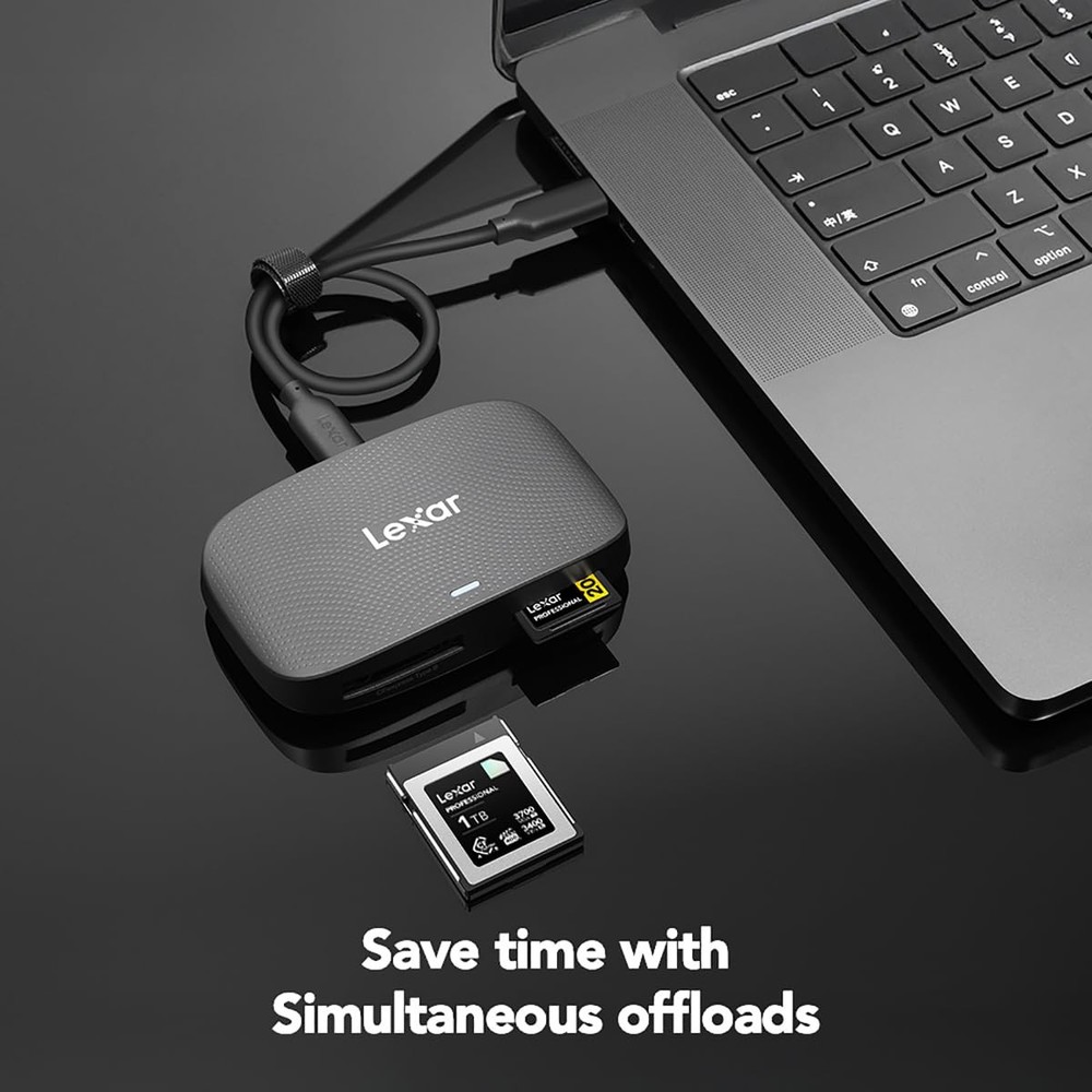Lexar Professional CFexpress Type B / SD USB 3.2 Gen 2 Reader, Transfer Black