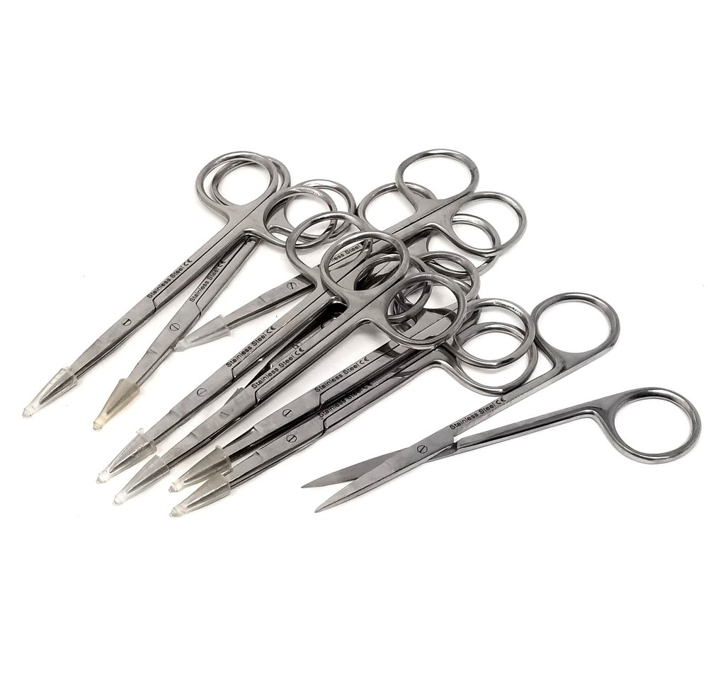 Set of 4.5" Micro IRIS Scissors Veterinary Dissecting Shears Straight Sharp Ends
