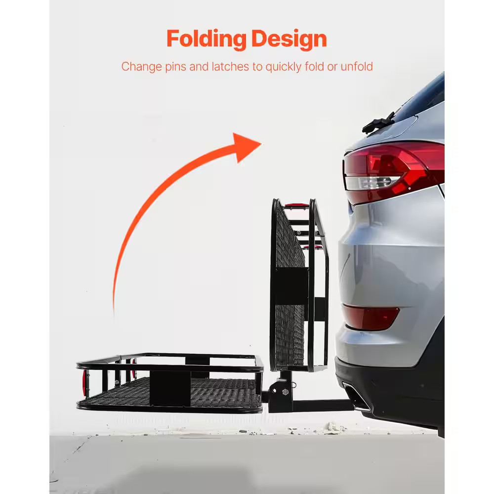 70 X 30 X 6 In. Hitch Cargo Carrier Folding with Reflective Reminder Hitch Lock