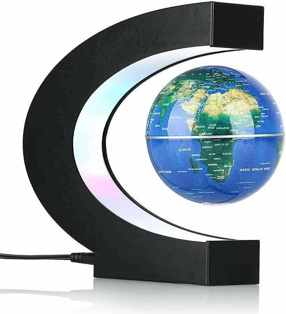 Magnetic Levitating Globe with LED Light Floating Map Desk Decor Cool Tech Gift