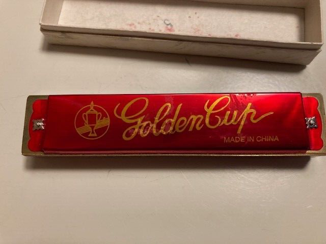 Golden Cup Shiny Red Metallic Harmonica China