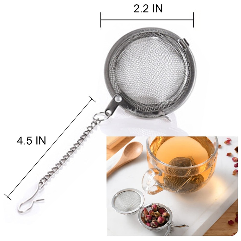 3PCS Premium Tea Infusers, Loose Leaf Tea, Upgraded 2.2 IN, Silver