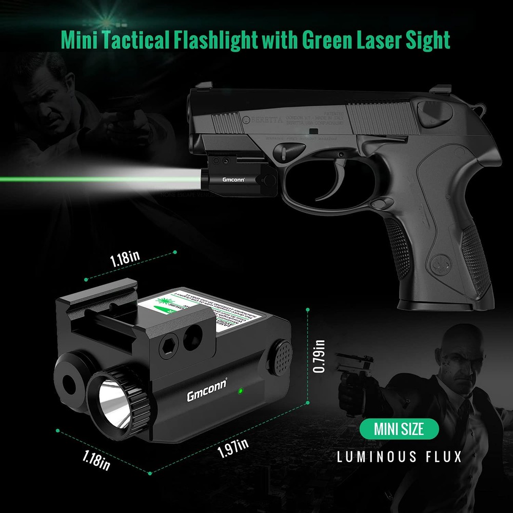 Gmconn Pistol Green Red Laser Light Combot, Gun Flashlight with