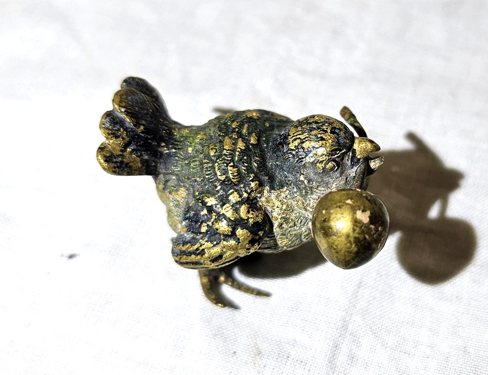 Vienna Bronze Bird Figurine with Cherry