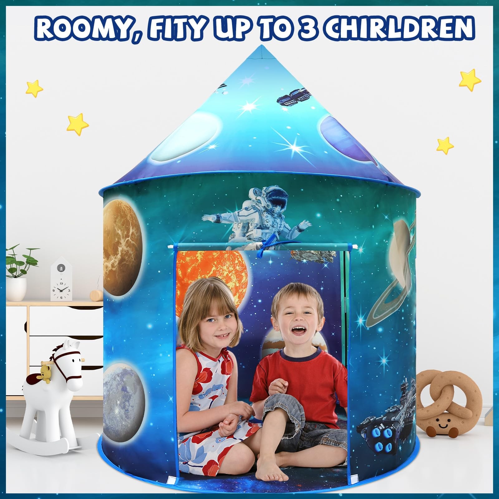 Space World Play Tent Pop Up Kids Indoor Sensory Playhouse Children Foldable ...
