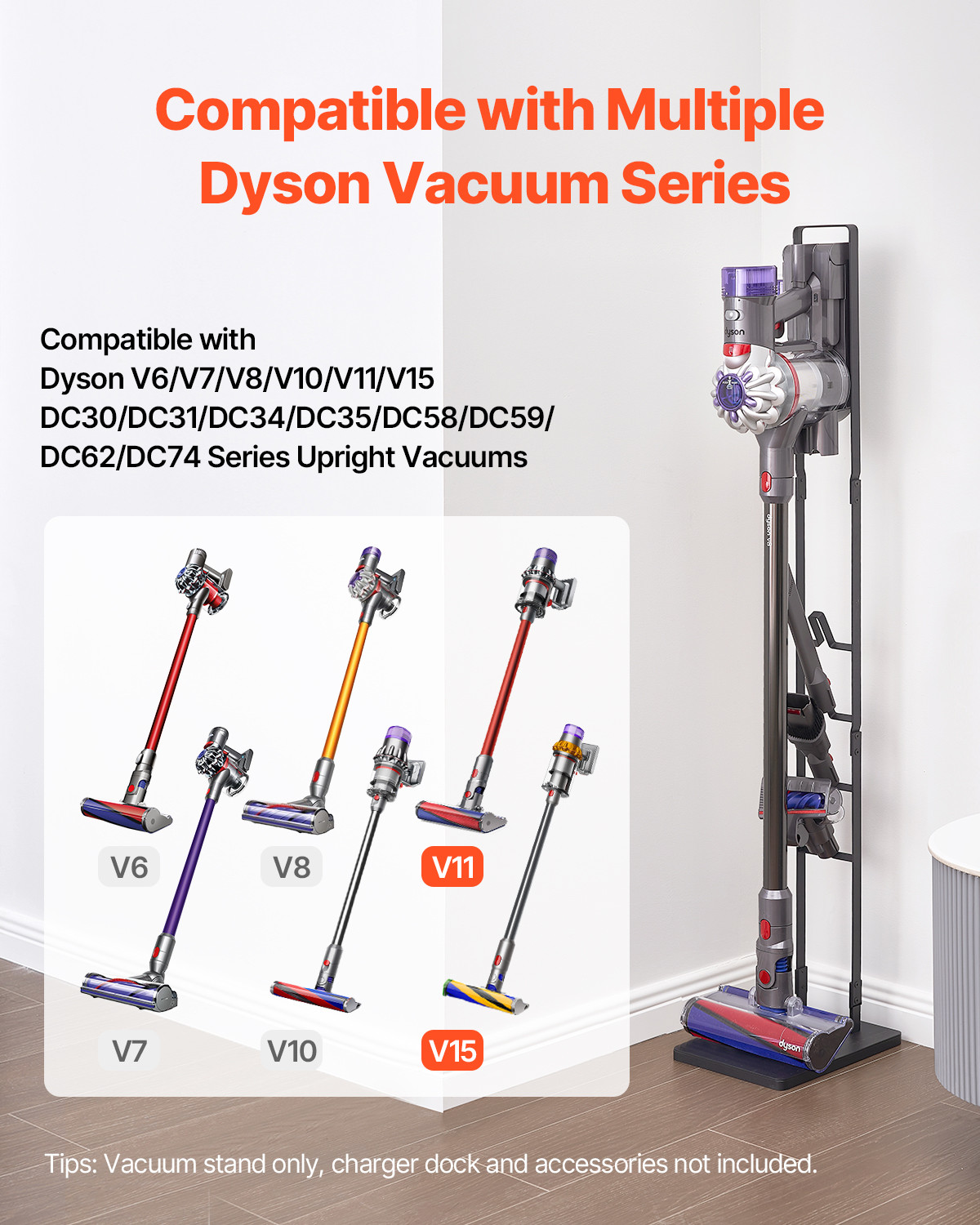 VEVOR Vacuum Stand for Dyson Multi-Models Stable Storage Bracket Holder with 4