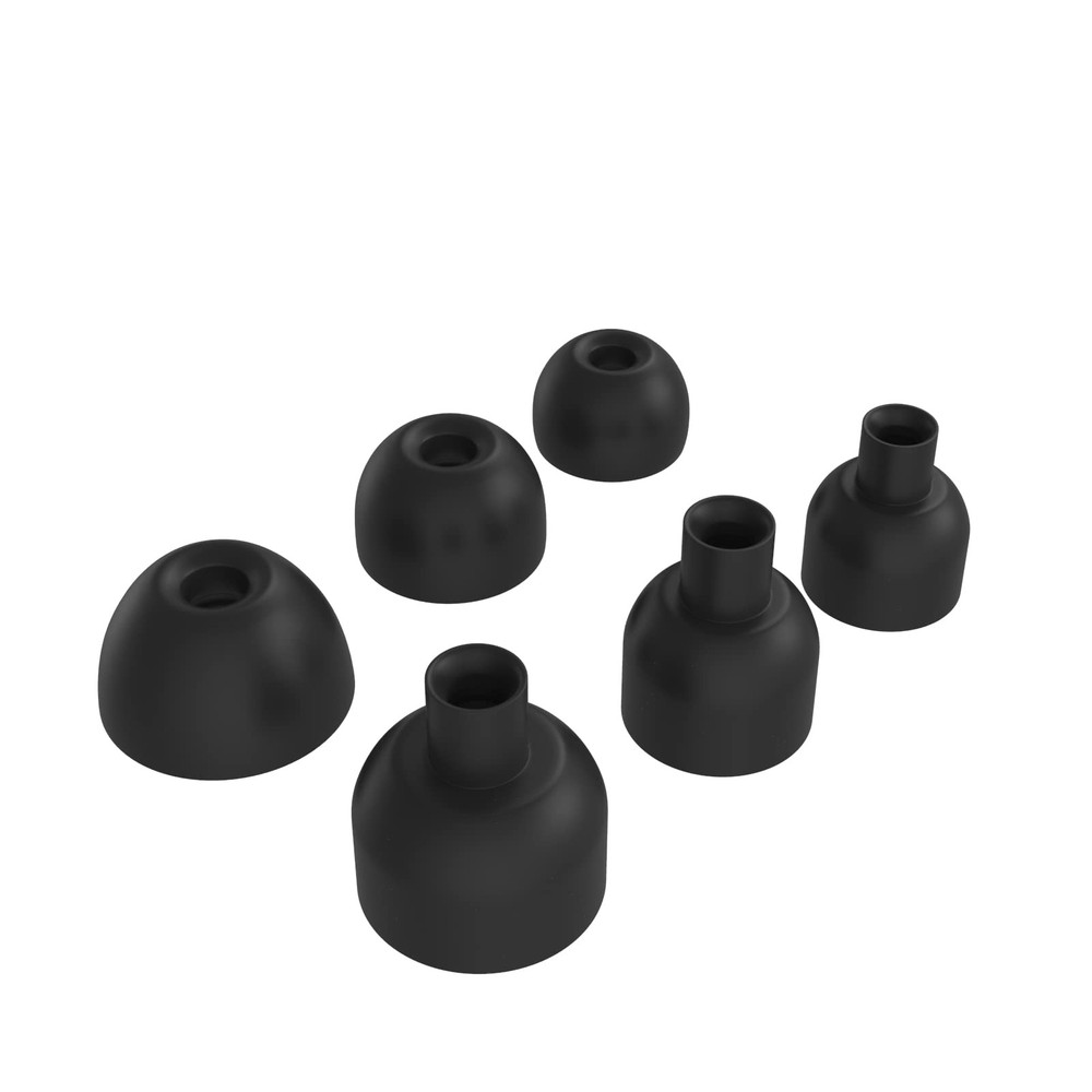6 Pairs Replacement Silicone Ear Tips Earbuds Buds Set large, Black
