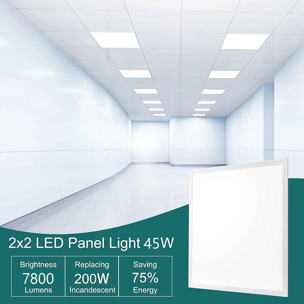 2x2FT LED Flat Panel Light 40W 5000K Daylight Drop Ceiling Lights 4Pack