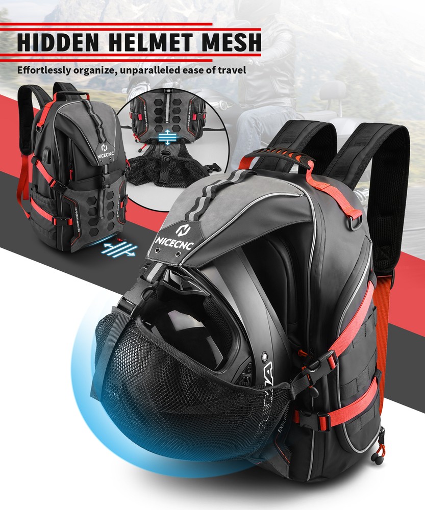 Universal Riding Motorcycle Backpack Waterproof Helmet Backpack Large For Men