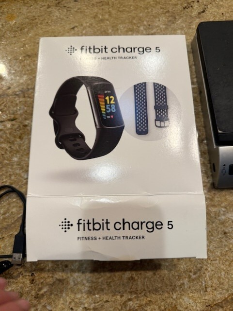 Fitbit Charge 5 Activity Tracker Black BAND CHARGER EMPTY BOX