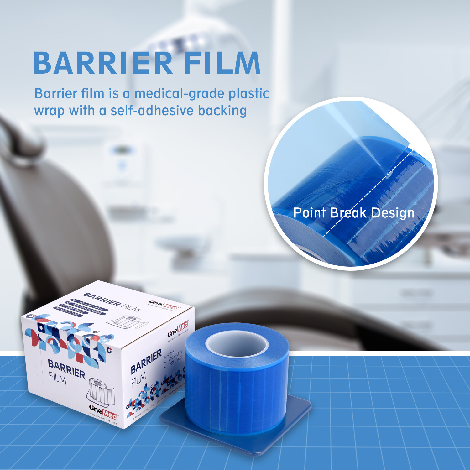 Barrier Film Tattoo Plastic Wrap w/ Dispenser Box 4" x 6" 1 Roll 1200 Sheet