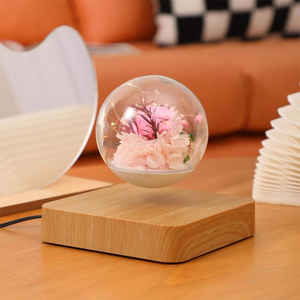 Eternal levitation lamp rose design with LED light