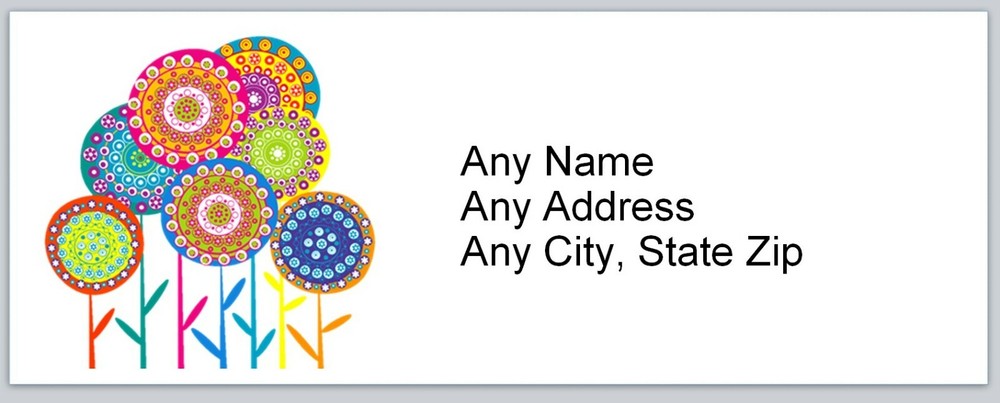 Personalized Address Labels Psychedelic Flowers (AC 862)