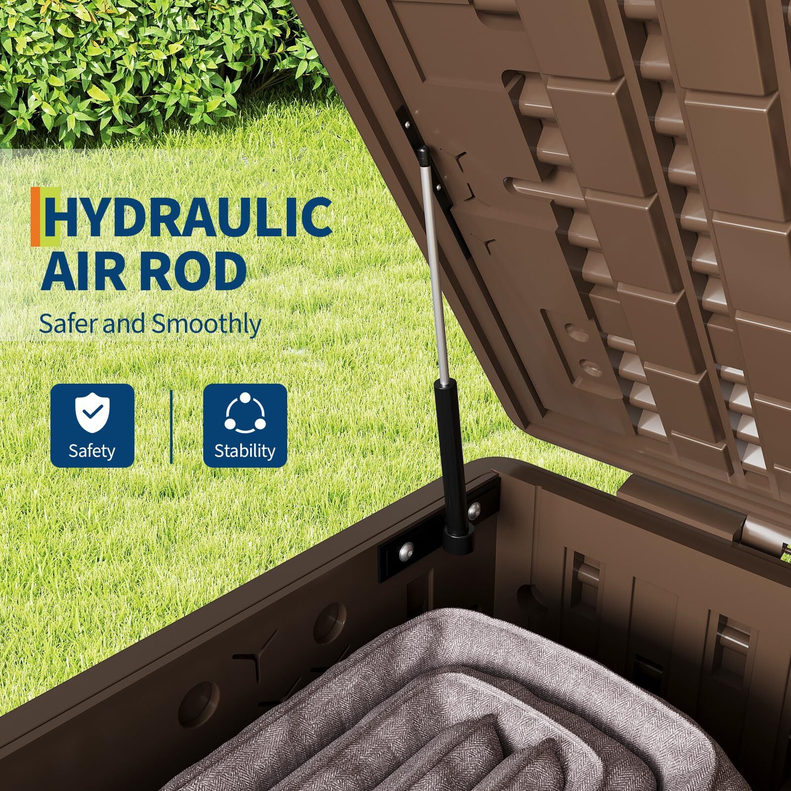 120 Gallon Outdoor Storage Container Deck Storage Container Patio Garden Box