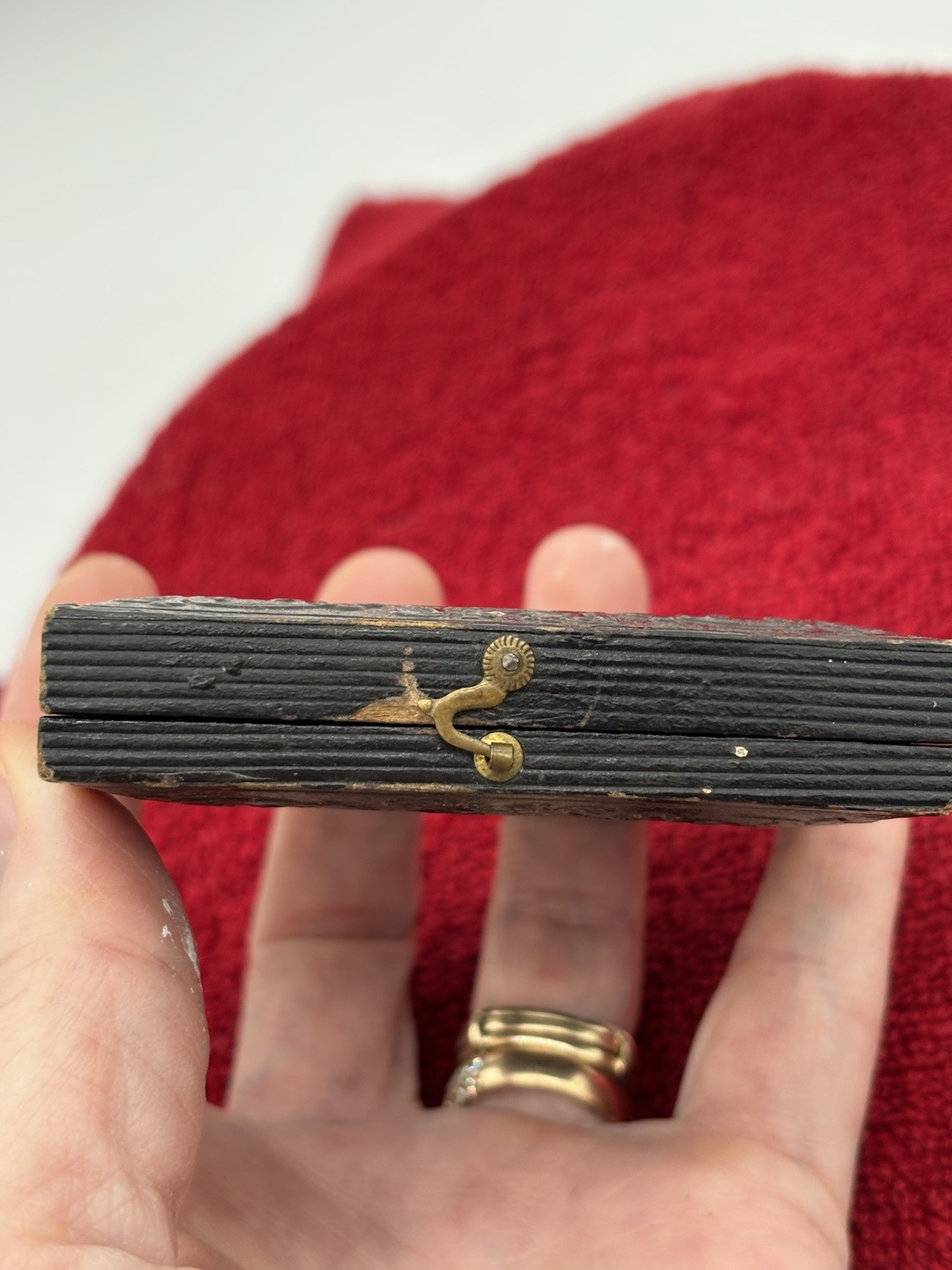 Antique Civil War Ambrotype Soldier “ The Union Now And Forever” Gold Frame Case