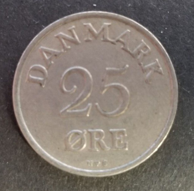Denmark 1954  25 ore coin