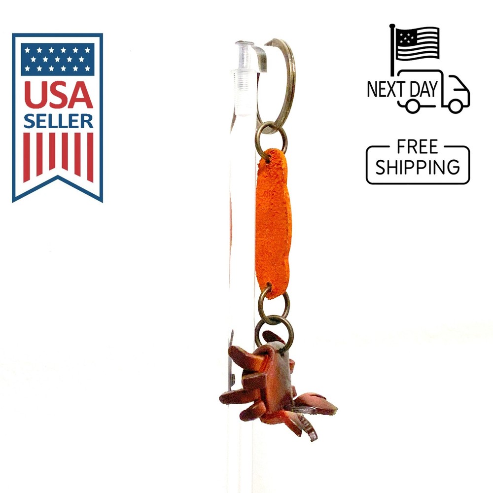 Crab Handmade Leather Keyring #2