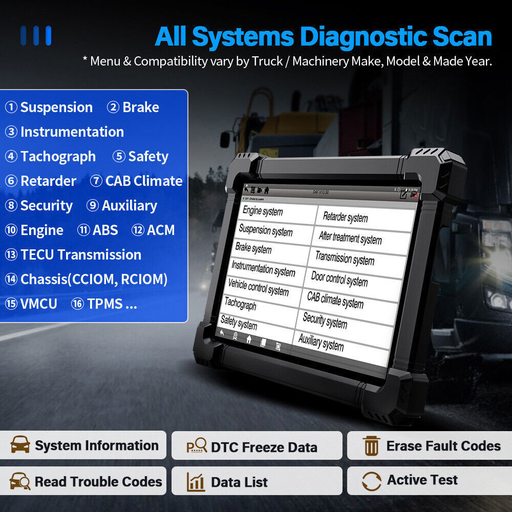 ANCEL X7 HD Heavy Duty Truck Diagnostic Scanner DPF Regen Tool OBD2 Code Reader