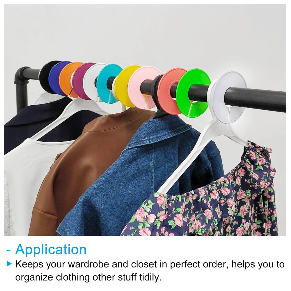 Clothes dividers, 10pcs labels round sorting separator, multicolor