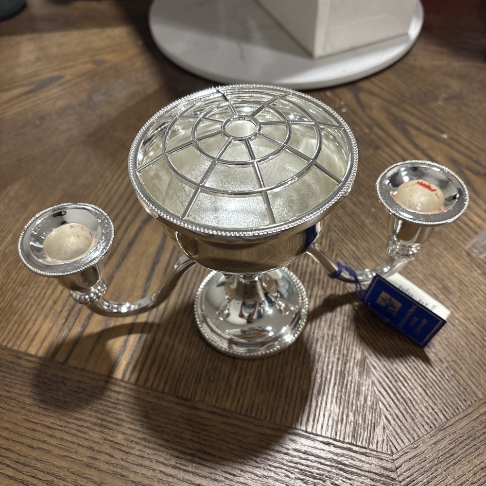 Vintage E. P. Zinc Silver Plated England Candle Holder International Silver Co.