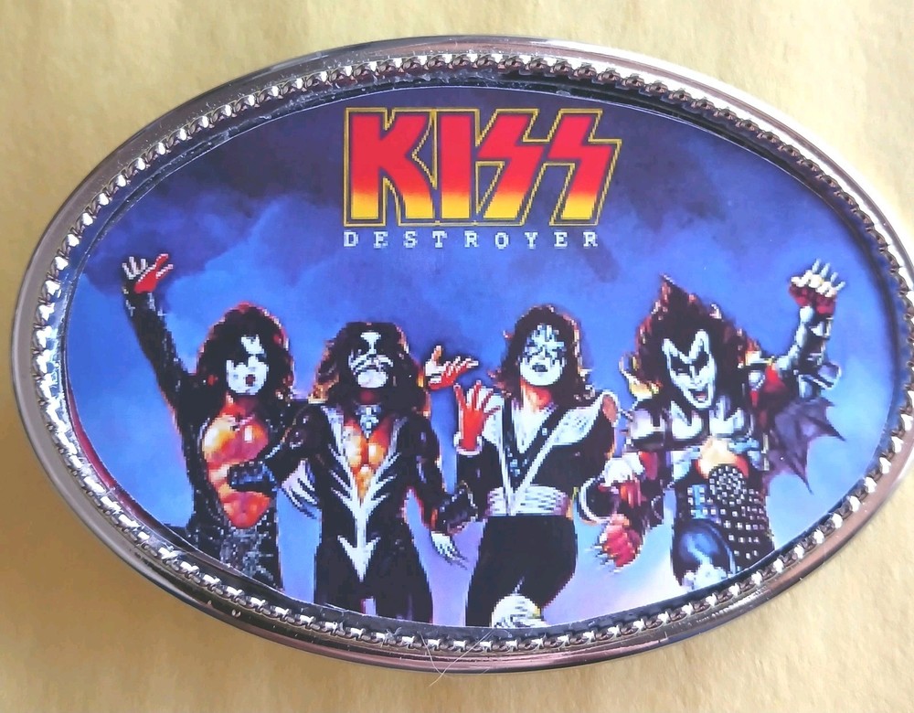 KISS "DESTROYER" Epoxy PHOTO MUSIC BELT BUCKLE   - NEW!