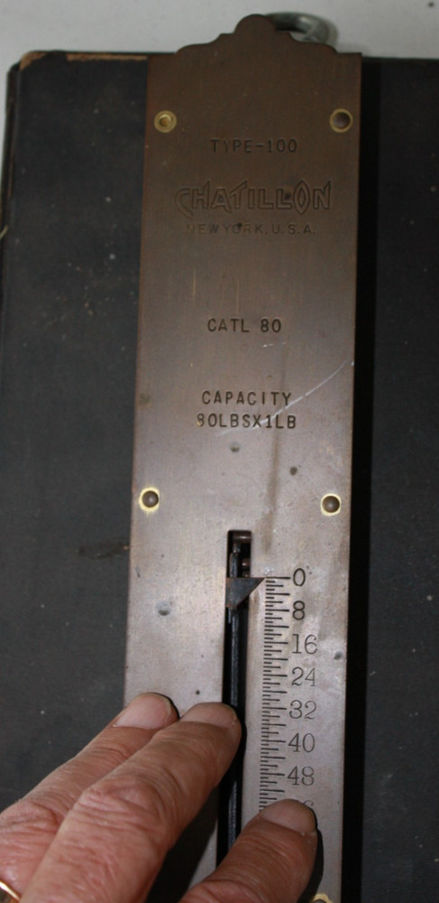 Hanging Spring Balance Scale 80 Pounds Chatillons Improved