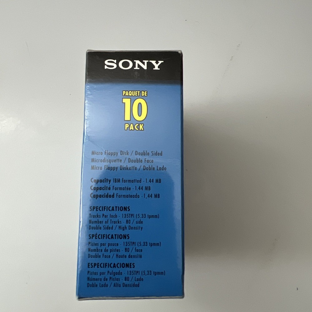 SONY Micro 3.5" Floppy Disc Double Sided IBM Formatted MFD-2HD 10 Pack NEW