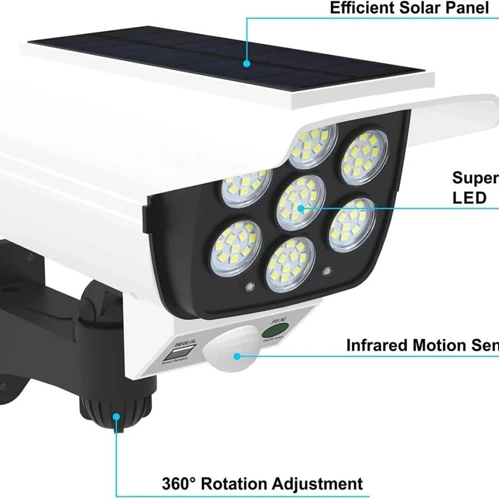 2x Solar Motion Sensor Lights Outdoor Wireless 77 LED Flood Security Spotlights