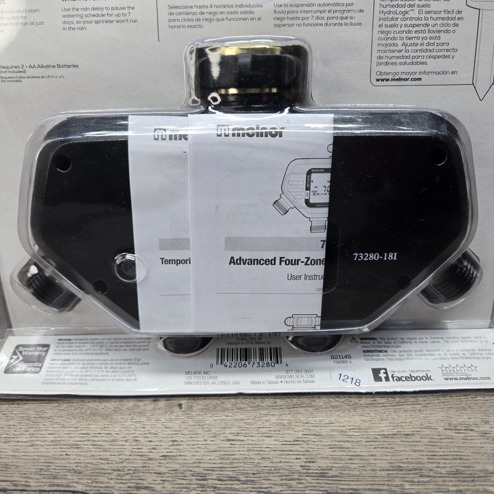 Melnor Hydrologic Automatic 4-Outlet Programmable Water Timer 821145 NEW