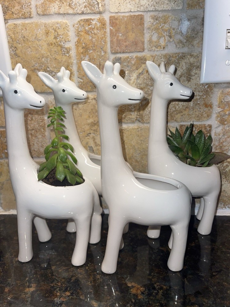 9.5 Inch Ceramic Giraffe Planter
