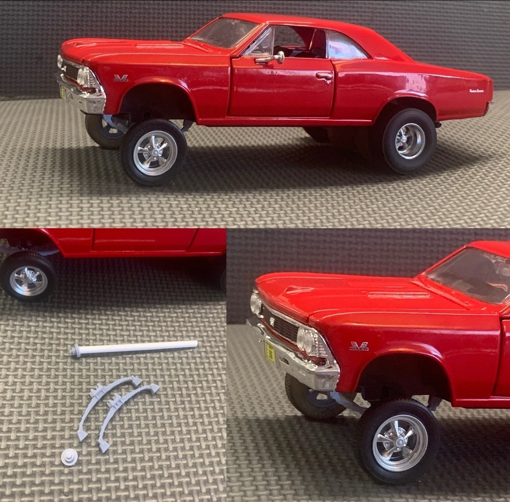 1:64 Adjustable Gasser Straight Axle Leaf Spring Front End Set.  (3) units