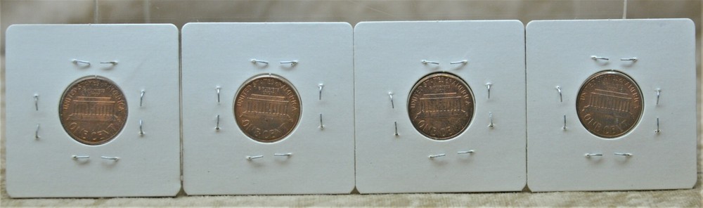 1960 SMALL D LINCOLN CENT 4 COINS Uncirculated