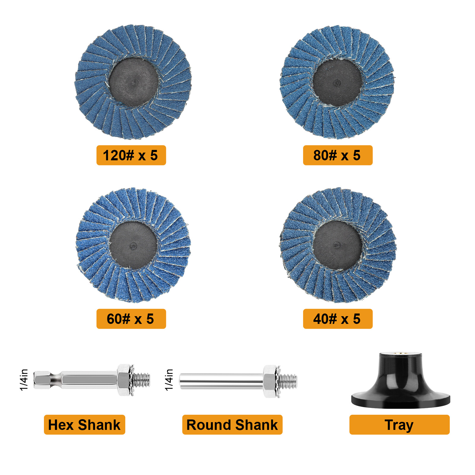 20 x 2" Zirconia Roll Lock Flap Sanding Disc 40 60 80 120 Grit Die Grinder Drill