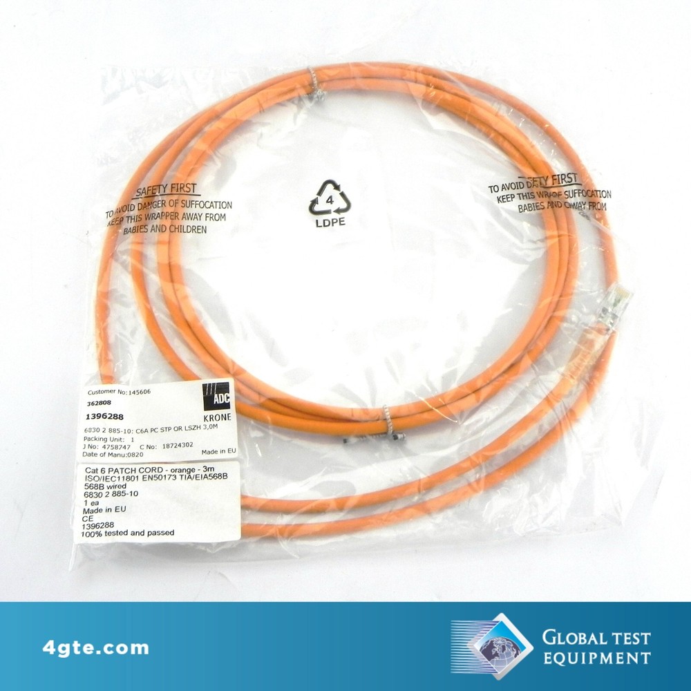 ADC 1396288 Orange Patch Cord, 3M