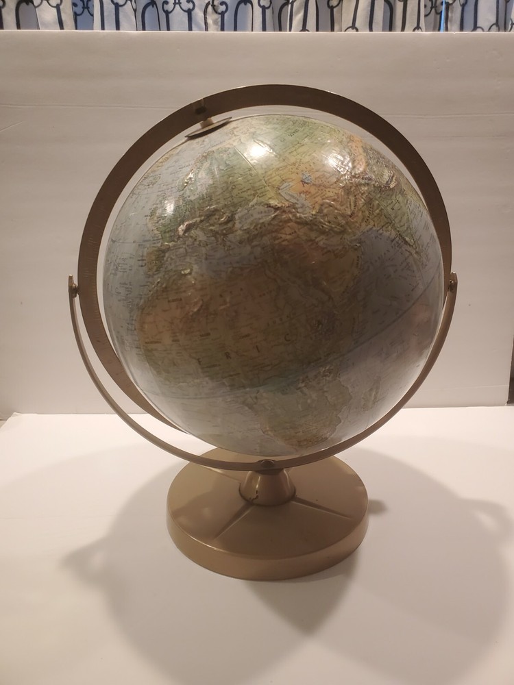 Vintage USSR Replogle  12” Diameter Globe w/ Rotating Axis