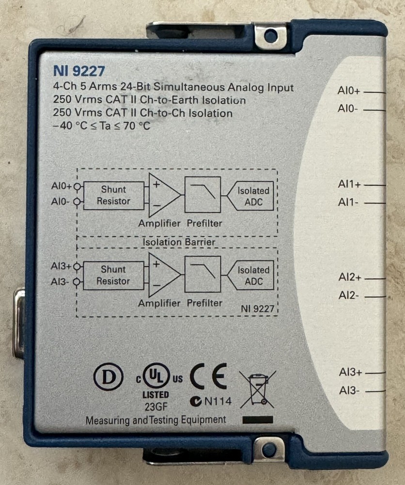 National Instruments NI-9227 Analog Input Module +/- 250Vrms 24bit