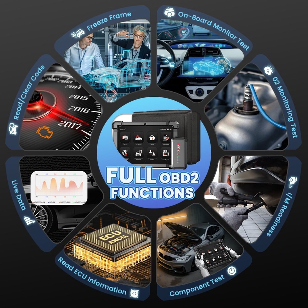 ANCEL X7 OBD2 Scanner Bluetooth Diagnostic Bidirectional ECU Coding DPF TPMS OIL
