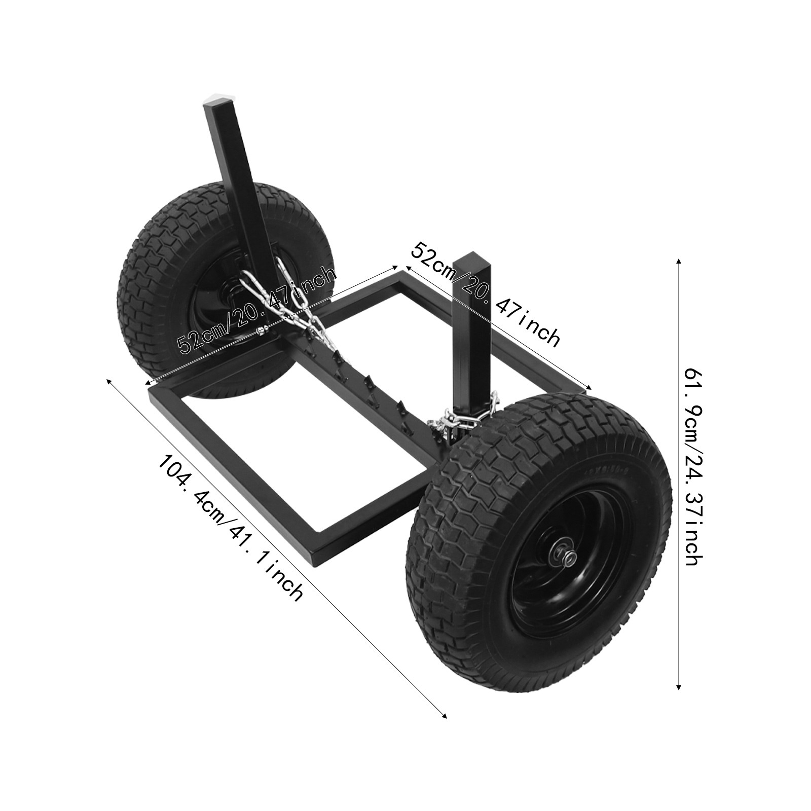 1500 LBS Capacity Log Skidder Heavy Duty Log Holder Log Dolly with Chain Black