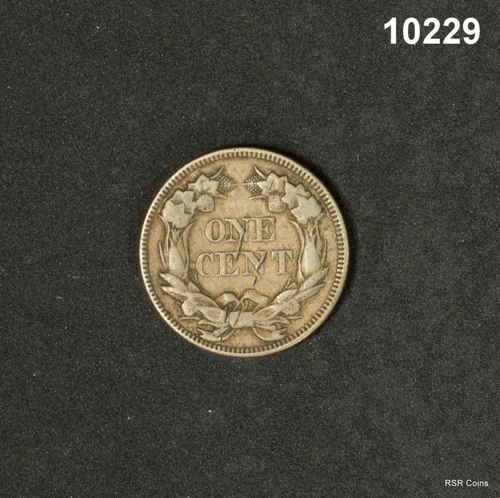 1857 FLYING EAGLE CENT XF SOME SMALL CUT- DAMAGE #10229