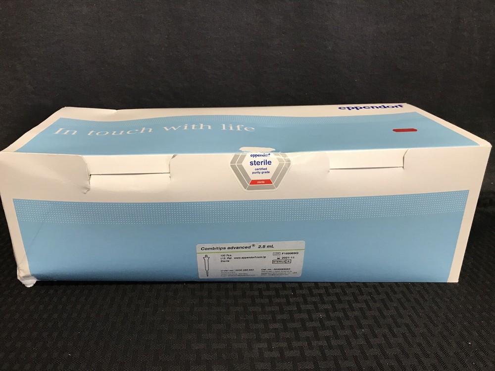 (100) EPPENDORF Combitips Advanced 2.5mL Graduated Plastic Pipet Tips 0030089553