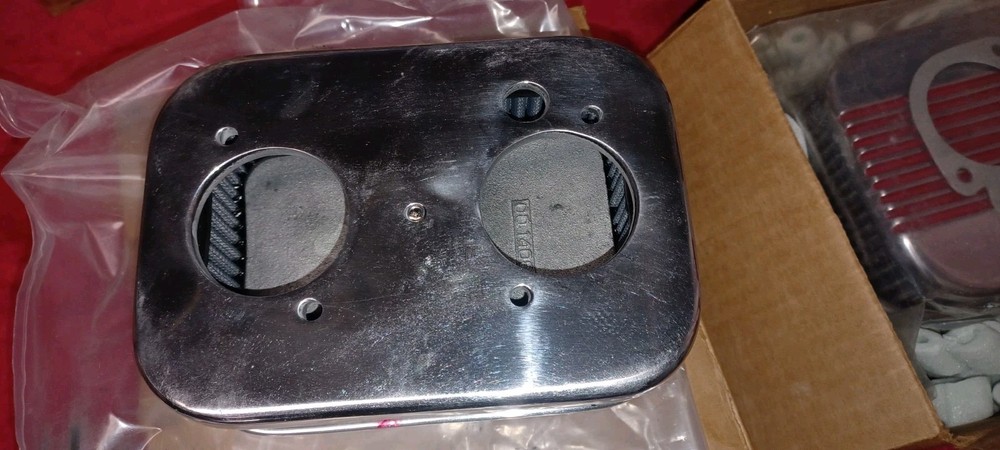 *NOS PAIR* B&M Supercharger Side Draft Carburetor Filter Assemblies W/ Gaskets