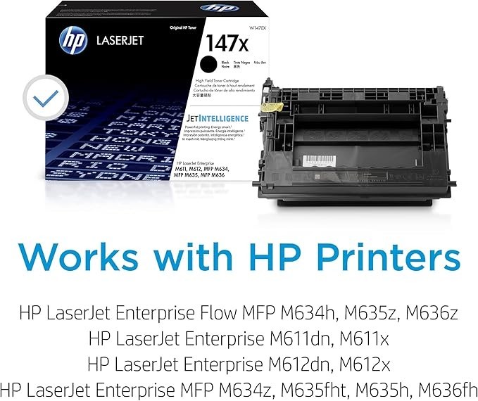 HP 147X High Yield Black Toner Cartridge W1470X – Genuine OEM LaserJet