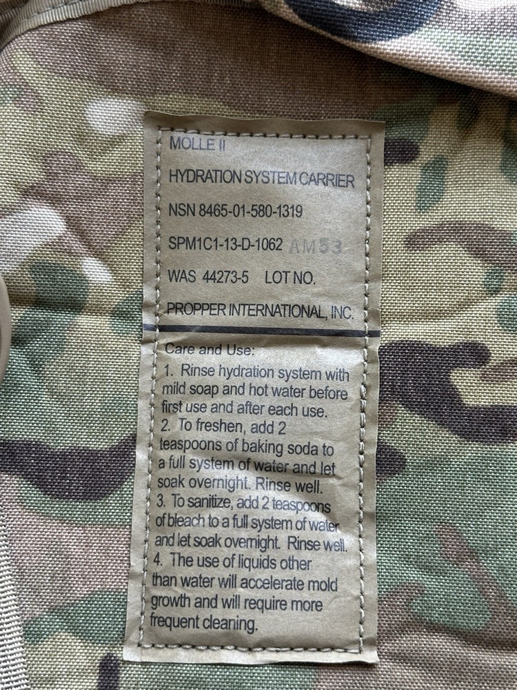 USGI Army EUC OCP Multicam Molle II Hydration System Carrier Backpack No Bladder