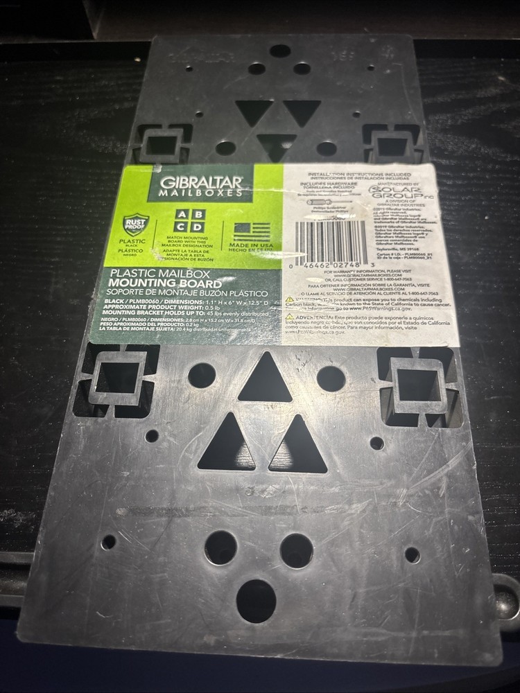 Gibraltar Universal Mounting Board Plastic PLMB0060