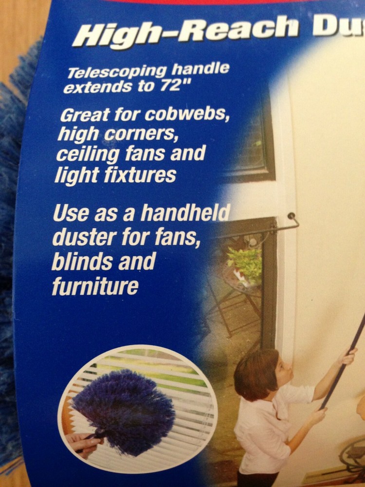 Rubbermaid Cobweb Duster Head Blue Knocks Down Spider Web Telescopic Replacement