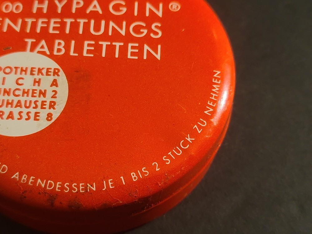 Vintgae Hypagen Tabletten EMPTY German Tin Can