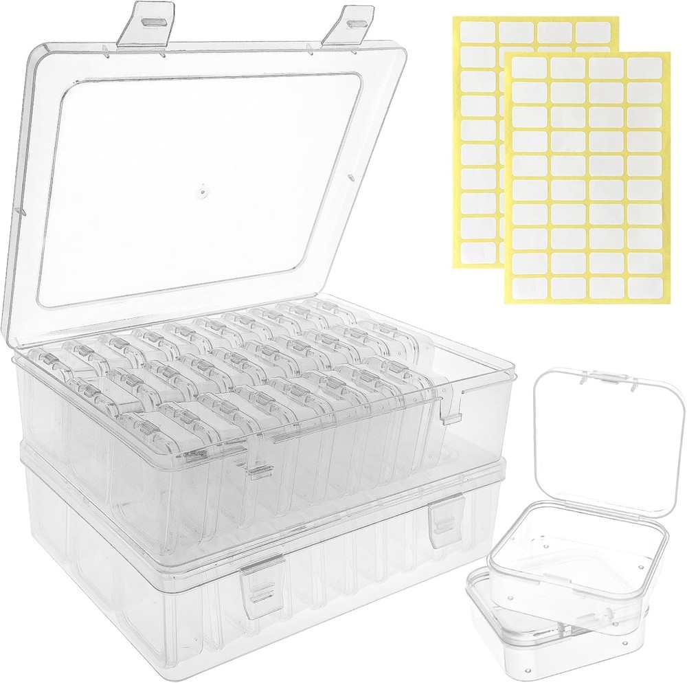 Bead Organizer Box – Small Bead Storage Containers, Mini Clear Plastic Storage