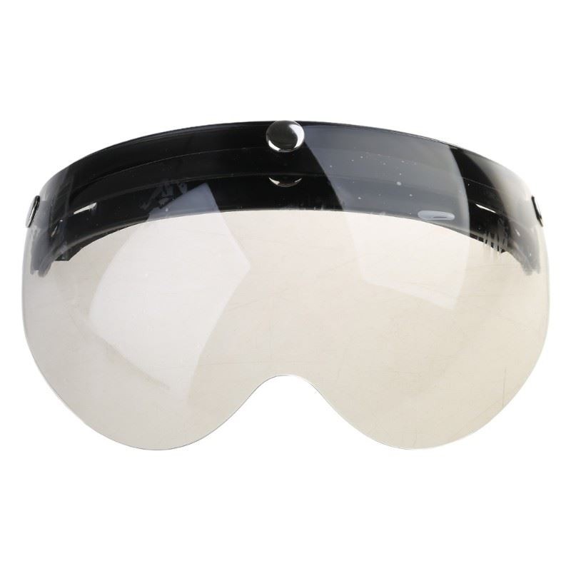 Windproof 3-Snap Visor Lens Shield for Motorcycle Helmets Flip Up Down Open Face
