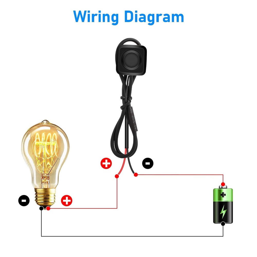 Linkstyle 10Pcs Momentary Push Button Switch, Surface Mount 11.43in Wire