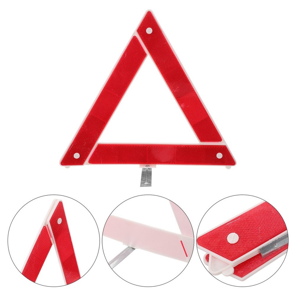 Reflective Triangle Warning Sign Triangles Emergency Roadside Car Safety